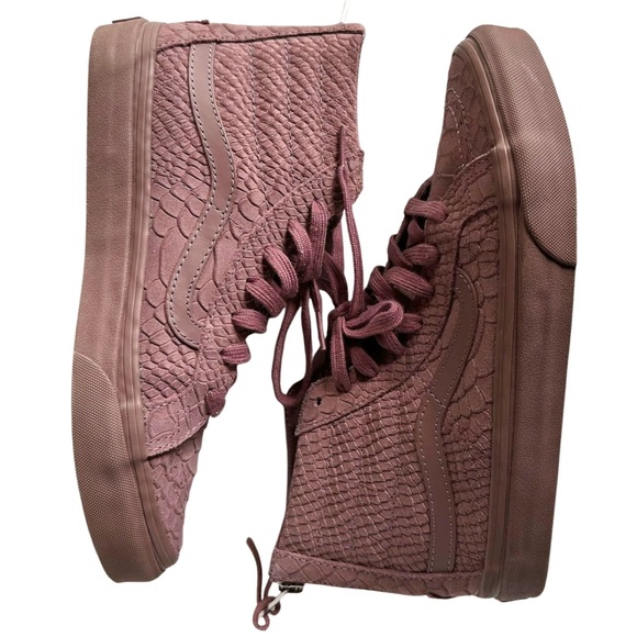 VANS Sk8-Hi Slim Back Zip Mono Python Twilight Mauve Suede W8.0/ M6.5 - Picture 12 of 12